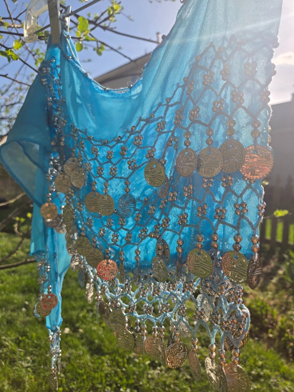 Chiffon belly dancing hip scarf /skirt /belt - Picture 9 of 9